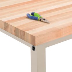 Global Industrial™ 96 x 36 Adjustable Height Workbench Square Tube Leg - Maple Square Edge Tan