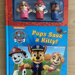 Paw Patrol Hard Cover Book With 3 Exclusive Puppets 