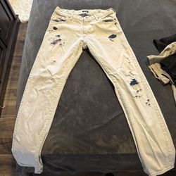 Armani Jeans Washed Ripped Denim Pants Mens