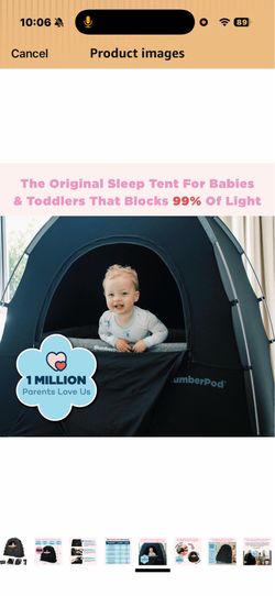 The Original Blackout Sleep Tent for Pack N Play & Mini Crib Sleep Pod for Babies & Toddl