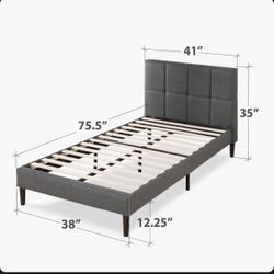 Dark Gray Twin Bed Frame