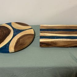 Pier 1 Wooden Serving Board & Lazy Susan