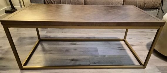 Nathan James Doxa Wood Coffee Table Metal Frame Wood Finish