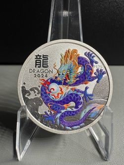 2024 Purple Dragon 1/2 oz .9999 Silver Perth Mint