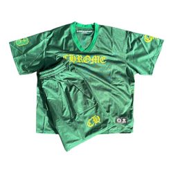 Chrome Hearts Green Mesh Jersey Set