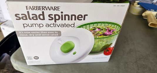 Farberware salad spinner pump activated new