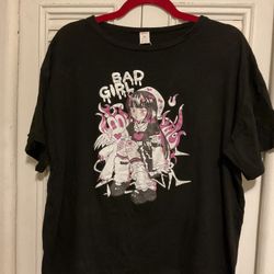 Women Medium Tshirt Anime Bad Girl - SHEIN 