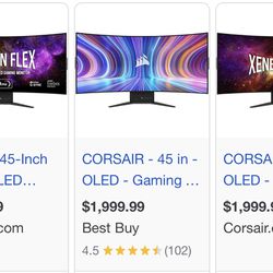 Corsair 45-Inch 45WQHD240 Bendable OLED Gaming Monitor