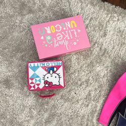 Free  Hello Kitty Lunch Box And Unicorn Storage Box 