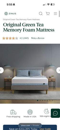 Zinus original green tea memory foam bed