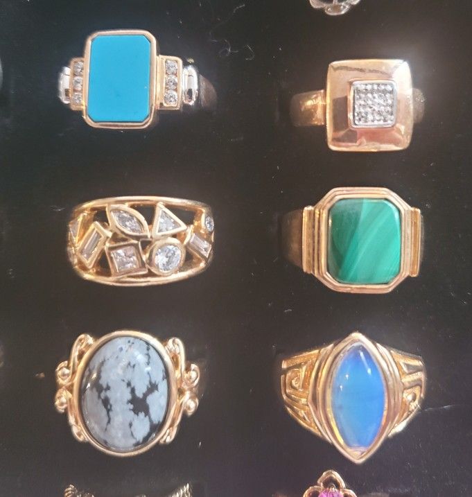 .925 Sterling Silver Rings With Gold Plating. Price Is Each.