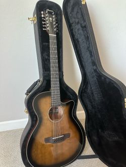 Ibanez 12 string acoustic cutaway electric guitar with case