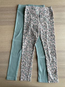 Lot Of Two Zara Ribbed Leggings Size 4 5 6 Years Cotton