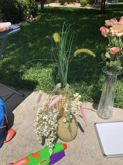Vase with flowers $15