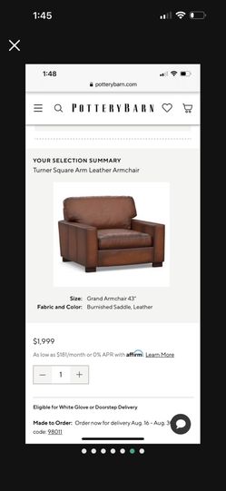 Arm Chairs From Pottery Barn
