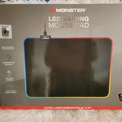 Monster LED Gaming Mousepad RGB Color Changing Large 14x10 New In Box 