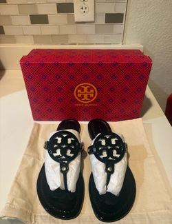 Tory Burch Miller Sandals Black Patent