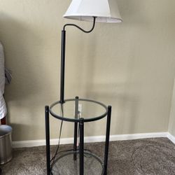 Glass Table With Lamp