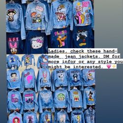 Hand beaded jean jackets