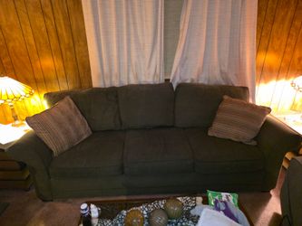 Dark Fabric Three-Seat Sofa