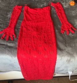 Red lace dress