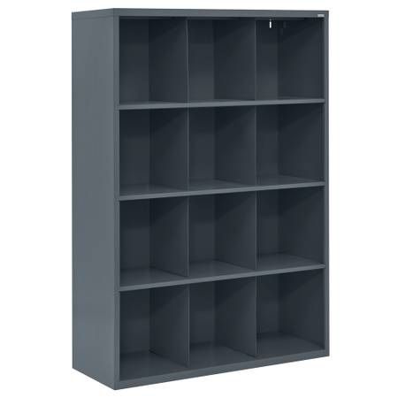 Cubby 66 in. Height All Steel Shelves Storage Organizer in Charcoal 66x46x18”