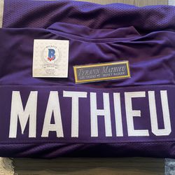 Tyrann mathieu Authentic Jersey With Auto PSA Certified 
