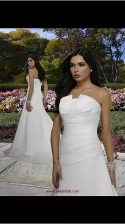 GORGEOUS AUTHENTIC WEDDING DRESS GOWN DESIGNER FOREVER YOURS 410201 IVY SATIN