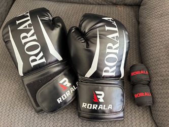 Rorala Boxing Bag, Gloves with Hand Wraps