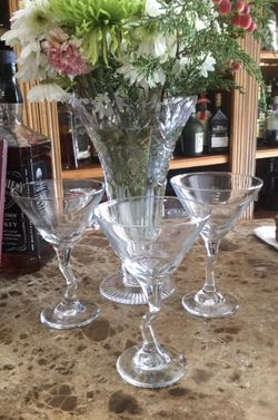 Set Of 3 Martini Glasses