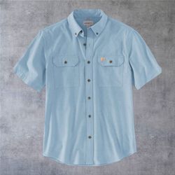 Carhartt Men's M Relaxed Fit Chambray Work Shirt Blue Short Sleeve S200 CBL 2018