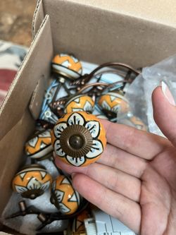 Ceramic Orange Door Pulls