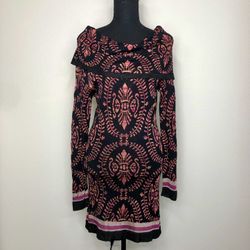 Arden b. Damask Pattern Cowl Neck Sweater Dress