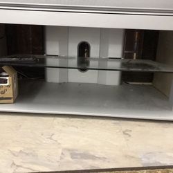 Silver Glass Tv Stand