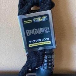 Brand New OnGuard 3-Foot Combination Chain Bike Lock