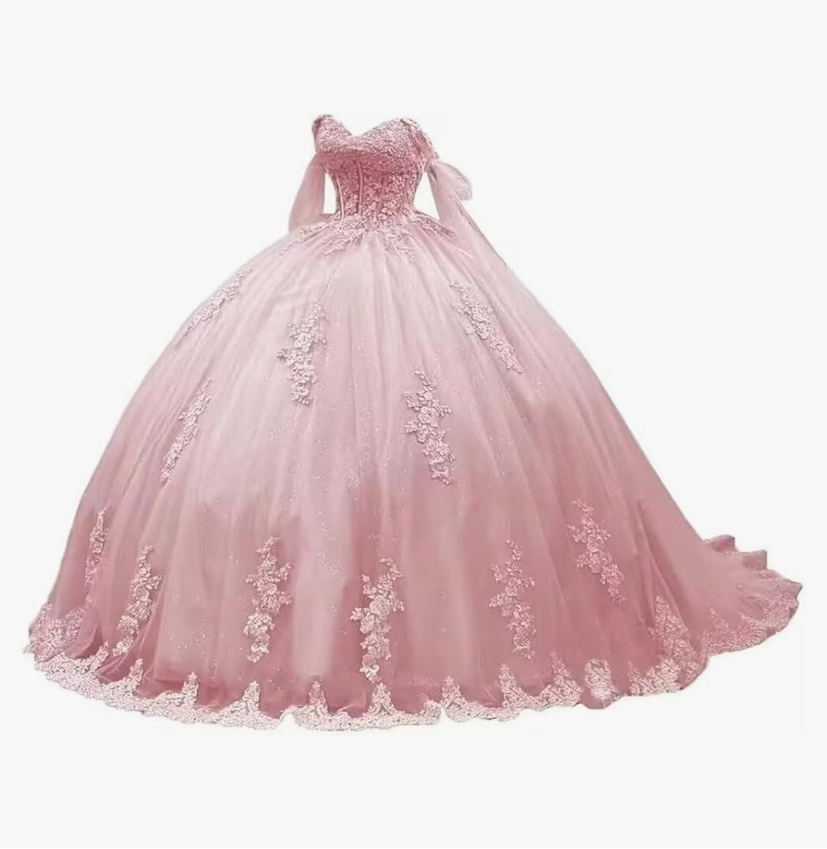 Pink Off Shoulder Quinceanera / Sweet 16 Dress.
