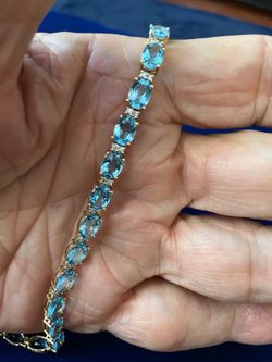 DIAMOND TOPAZ 14CT GOLD 10.45 GRAMS 7INCHES