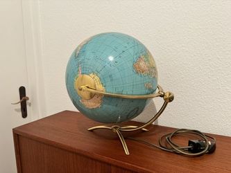 Vintage Glass Earth Globe by Paul Ostergaard 1950s
