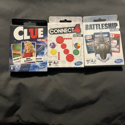 Hasbro Connect 4, Battleship And Clue Card Games