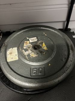 1 Pair   1 Inch Hole Barbell Plates 50 Lbs 