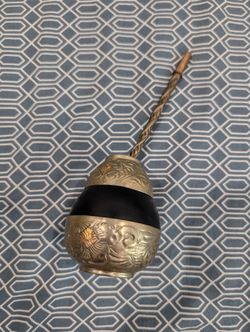 Alpaca yerba mate tea cup and straw
