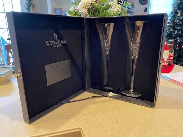 Waterford Crystal Wishes Happy Celebrations Toasting Flutes