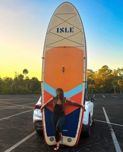 New 15' Isle Megalodon 3 Inflatable SUB-Kayak Paddle Board - Sun/Ice/Coral/Navy