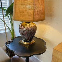 Vintage Mid-Century Fredrick Cooper Lamp: Painted Floral Jar Lamps - a Pair