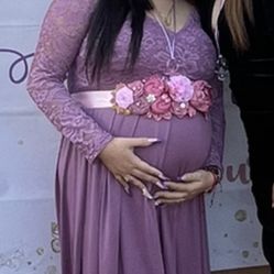 Purple Maternity Dress