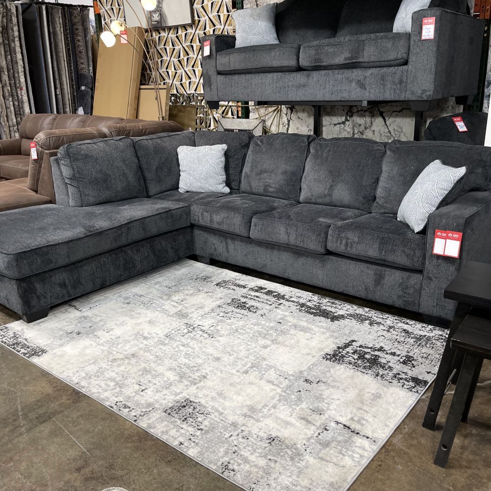 GREAT FOR SLEEPOVERS, L SHAPED SLEEPER SECTIONAL, SLATE COLOR || SKU#87213RS