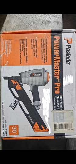 Paslode Pneumatic 3-1/2 in. 30 degree Air Corded PowerMaster Plus Clipped-Head Framing Nailer with Nails included