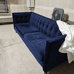 Jennifer Taylor Blue Velvet Couch