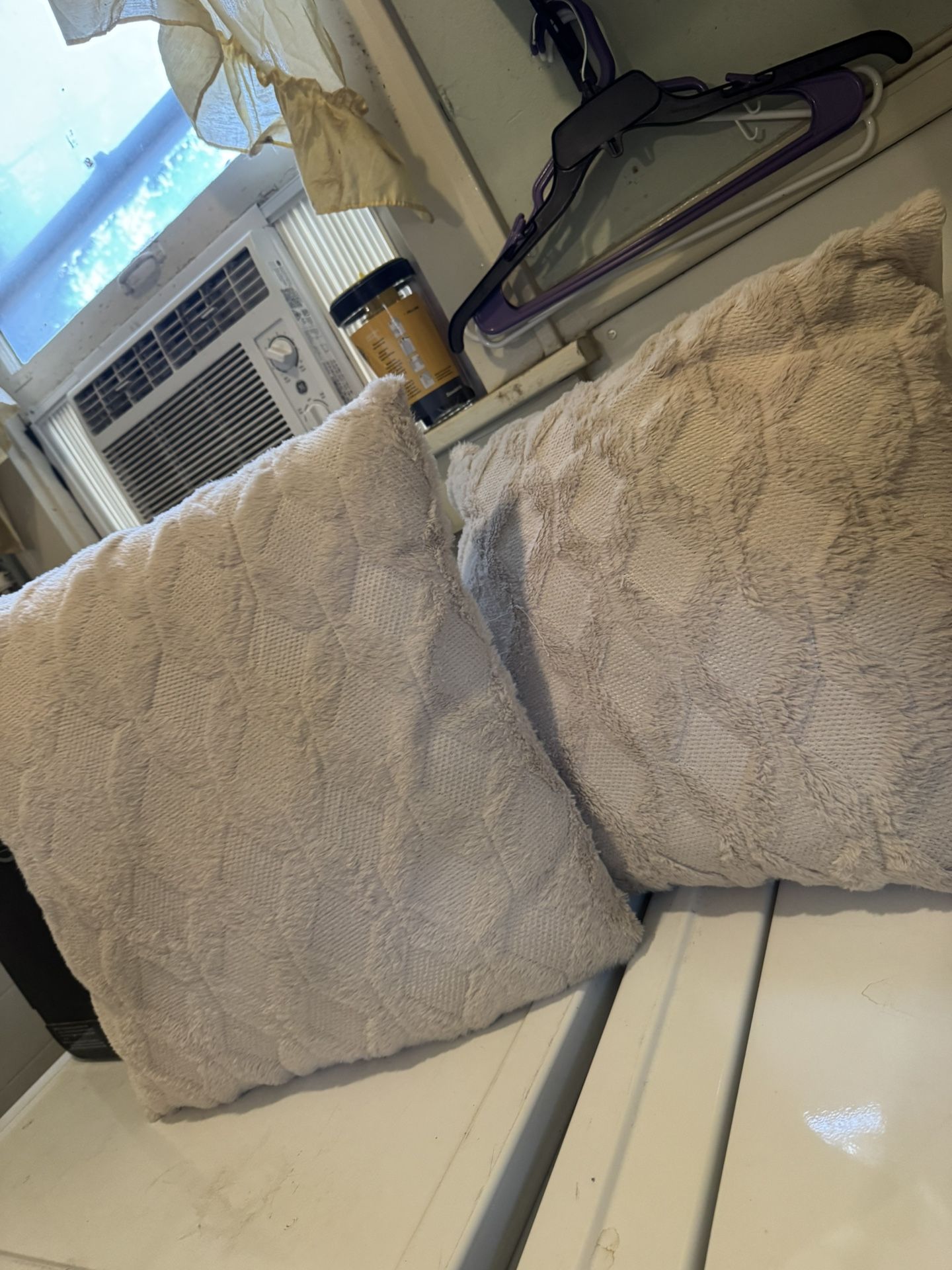 2 Soft Cream Color Throw Pillow