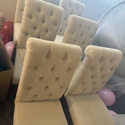 Beautiful  Cream Chairs  (6)